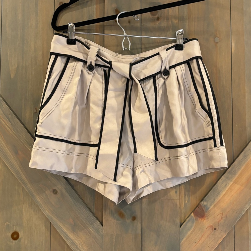 Silk Tan Armani Exchange Shorts with Tie at Waist
